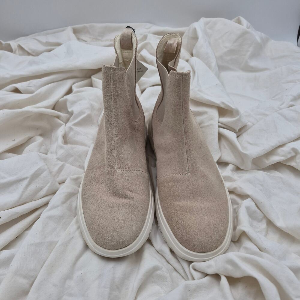 NEW Cole Haan Grand Raelyn Chelsea Waterproof Suede Boot Beige Women sz 7